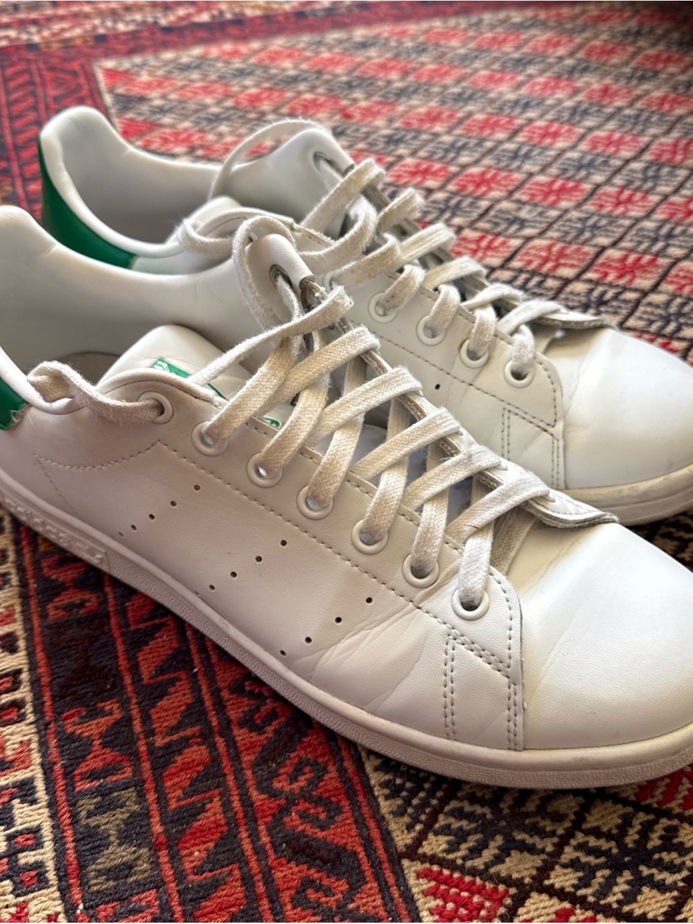 Adidas Stan Smith White Leather Sneakers - Men’s 8.5